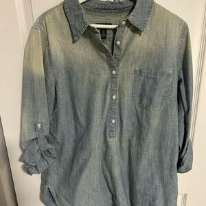 GAP Faded Blue Casual Button Down Shirt